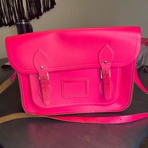 Cambridge Satchel Company neon pink The 13 Inch Satchel
